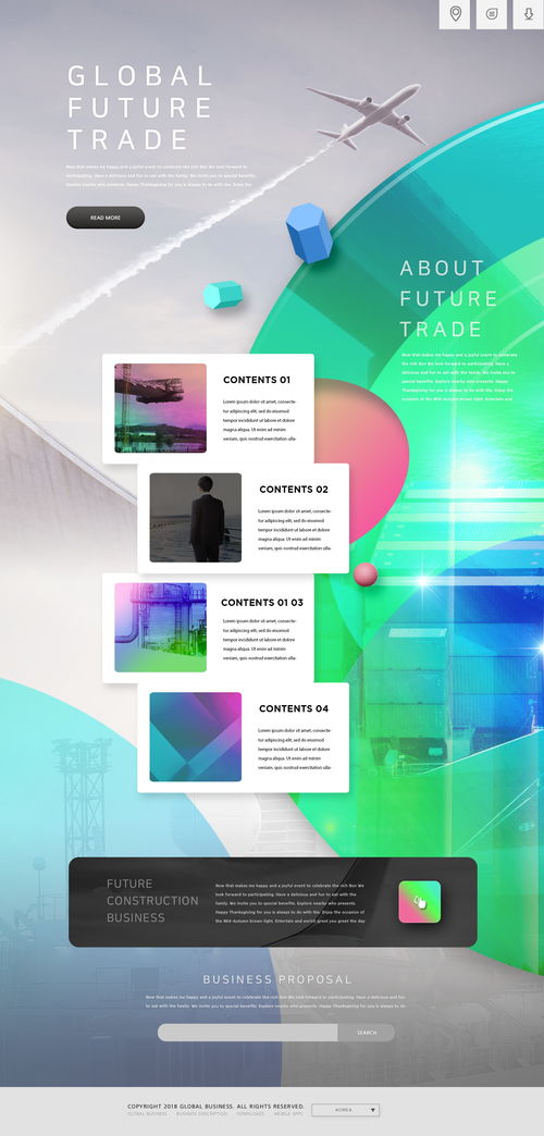 漸變色彩引領溝通合作 Web科技助力企業(yè)商務發(fā)展與網(wǎng)頁設計